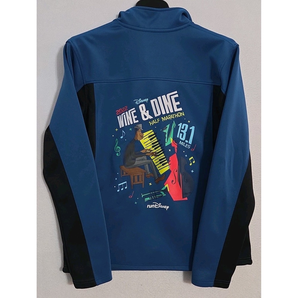 Run Disney Wine & Dine 2022 Half Marathon Full Zip Jacket Adult Large Blue Black